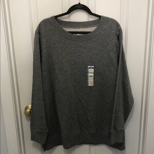 NWT Terra & Sky Womens Plus Heather Gray Long Sweatshirt